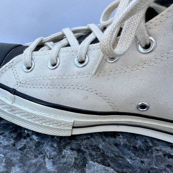 CONVERSE CHUCK TAYLOR 70 HI FEAR OF GOD FOG ESSENTIALS IVORY BLACK 167955C 10.5. - Picture 6 of 14